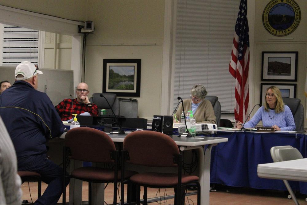 Al Richie speaks with the Wareham Select Board. Photo by Brandy Muz